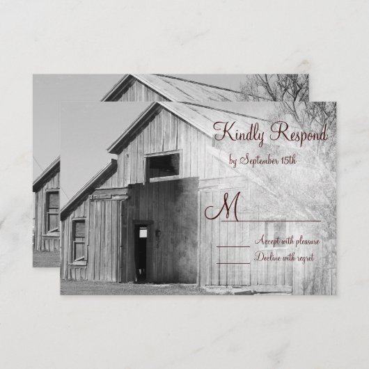 RSVP-kaarten van het plattelandskorn in het bijten RSVP Kaartje (Voorkant / Achterkant)