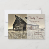 RSVP-kaarten van het plattelandskorn in het bijten RSVP Kaartje (Voorkant)