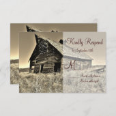 RSVP-kaarten van het plattelandskorn in het bijten RSVP Kaartje (Voorkant / Achterkant)