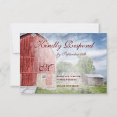RSVP-kaarten van het roodbruin Rustisch land RSVP Kaartje (Voorkant)