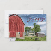 RSVP-kaarten van het roodbruin Rustisch land RSVP Kaartje (Achterkant)