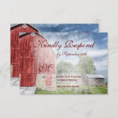 RSVP-kaarten van het roodbruin Rustisch land RSVP Kaartje (Voorkant / Achterkant)