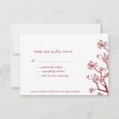 RSVP-kaarten van Red Cherry Blossom Oriental Weddi RSVP Kaartje