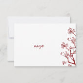 RSVP-kaarten van Red Cherry Blossom Oriental Weddi RSVP Kaartje (Achterkant)