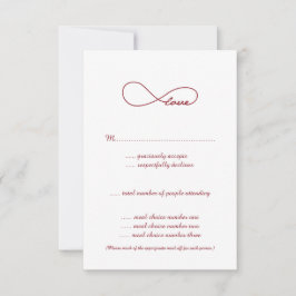 RSVP-kaarten van Red Love Infinity Wedding RSVP