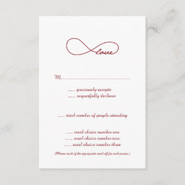 RSVP-kaarten van Red Love Infinity Wedding RSVP Kaartje