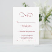 RSVP-kaarten van Red Love Infinity Wedding RSVP Kaartje (Staand voorkant)