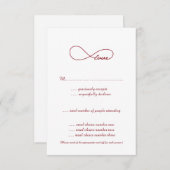 RSVP-kaarten van Red Love Infinity Wedding RSVP Kaartje (Voorkant / Achterkant)