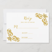 RSVP-Kaarten van Royal Blue en Gold Wedding Kaart (Voorkant)