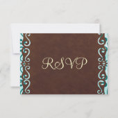 RSVP-kaarten van Turquoise en Brown Country Weddin RSVP Kaartje (Achterkant)