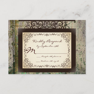 RSVP-kaarten voor Antiek gebarentaal Rustic Countr RSVP Kaartje