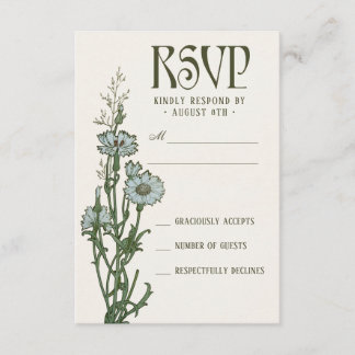RSVP-kaarten voor bruiloft | Floral Art Nouveau RSVP Kaartje