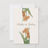 RSVP-kaarten voor bruiloft | Floral Art Nouveau RSVP Kaartje (Achterkant)