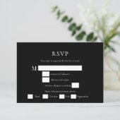 RSVP-kaarten voor bruiloft zwart-wit Eenvoudig RSVP Kaartje (Staand voorkant)