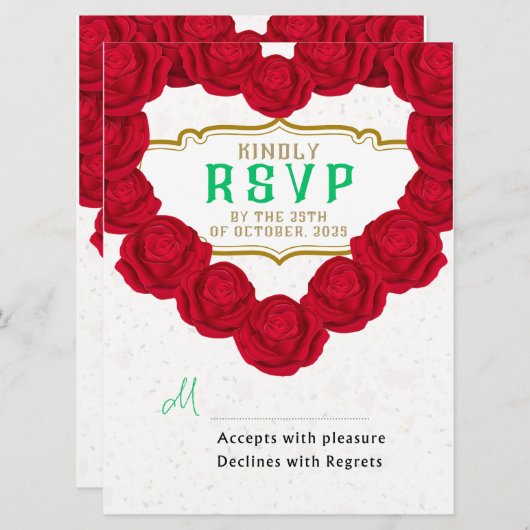 RSVP-kaarten voor bruiloften (Voorkant / Achterkant)