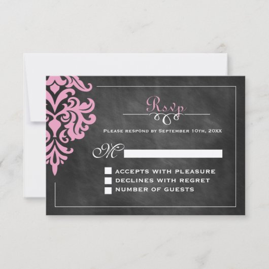  RSVP-kaarten voor Chalkboard RSVP Kaartje (Voorkant)
