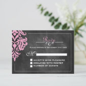  RSVP-kaarten voor Chalkboard RSVP Kaartje (Staand voorkant)