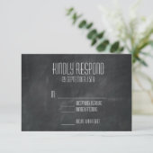 RSVP-kaarten voor  Chalkboard Wedding Celebration RSVP Kaartje (Staand voorkant)