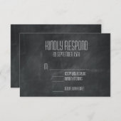 RSVP-kaarten voor  Chalkboard Wedding Celebration RSVP Kaartje (Voorkant / Achterkant)