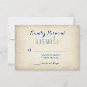 RSVP-kaarten voor crème en Blue Rustic Wedding RSVP Kaartje (Voorkant)