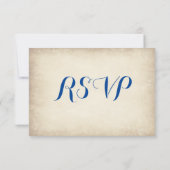 RSVP-kaarten voor crème en Blue Rustic Wedding RSVP Kaartje (Achterkant)