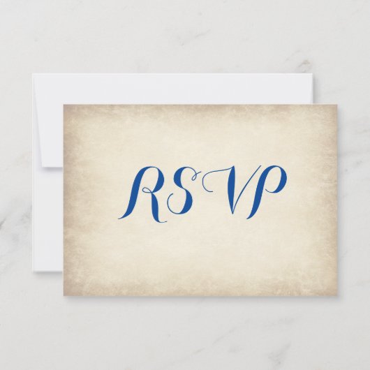 RSVP-kaarten voor crème en Blue Rustic Wedding RSVP Kaartje (Achterkant)