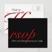 RSVP-kaarten voor December Wedding Red Uitnodiging Briefkaart (Voorkant / Achterkant)