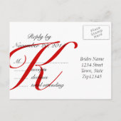 RSVP-kaarten voor December Wedding Red Uitnodiging Briefkaart (Achterkant)
