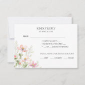 RSVP-kaarten voor een bruiloft met wilde bloemen. RSVP Kaartje (Voorkant)