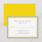 RSVP-kaarten voor grijs en geel huwelijk RSVP Kaartje (Voorkant / Achterkant)