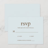 RSVP-kaarten voor hedendaagse bruiloft - blauw RSVP Kaartje (Voorkant / Achterkant)