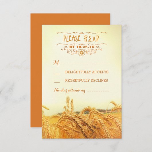 RSVP-kaarten voor het trouwerijtsen van het rustig RSVP Kaartje (Voorkant / Achterkant)