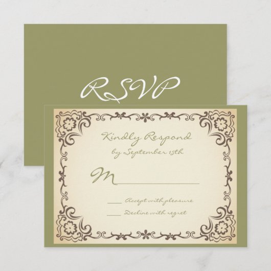  RSVP-kaarten voor Lijst met schuifwiel RSVP Kaartje (Voorkant / Achterkant)