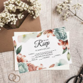 RSVP-kaarten voor moderne Blue Roos Designer RSVP Kaartje