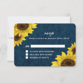 RSVP-kaarten voor Navy Blue en Sunflower RSVP Kaartje (Voorkant)