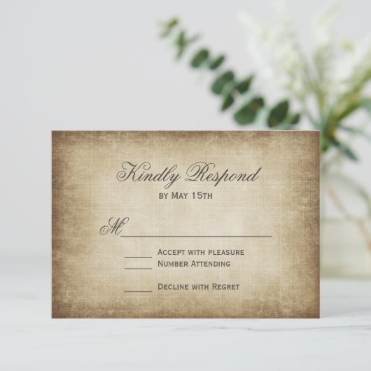 RSVP-kaarten voor papier, bijtend land RSVP Kaartje (Staand voorkant)