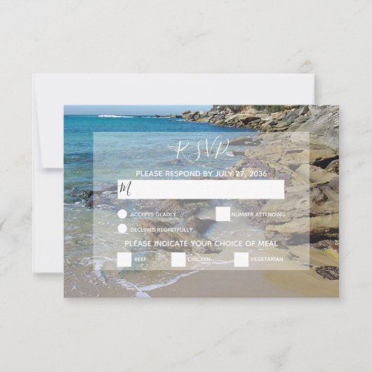 RSVP-kaarten voor Rocky Beach Wedding RSVP Kaartje (Voorkant)