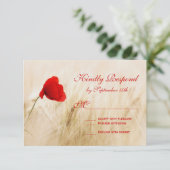 RSVP-kaarten voor rode papaverbloem RSVP Kaartje (Staand voorkant)