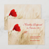 RSVP-kaarten voor rode papaverbloem RSVP Kaartje (Voorkant / Achterkant)
