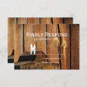 RSVP-kaarten voor Rustic Country Barn Wedding Invi RSVP Kaartje (Voorkant / Achterkant)