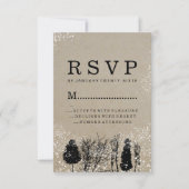 RSVP-KAARTEN VOOR RUSTIC WINTER TREE RSVP KAARTJE (Voorkant)