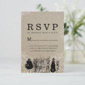 RSVP-KAARTEN VOOR RUSTIC WINTER TREE RSVP KAARTJE (Staand voorkant)
