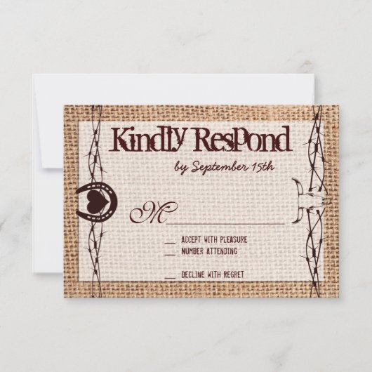 RSVP-kaarten voor Rustige, op schoot geworpen Hoef RSVP Kaartje (Voorkant)