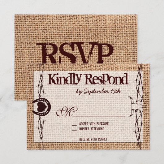 RSVP-kaarten voor Rustige, op schoot geworpen Hoef RSVP Kaartje (Voorkant / Achterkant)
