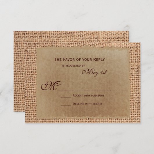 RSVP-kaarten voor Rustige papieren ladingen RSVP Kaartje (Voorkant / Achterkant)