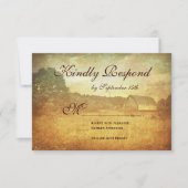 RSVP-kaarten voor Rustisch land met verboden bruil RSVP Kaartje (Voorkant)