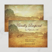 RSVP-kaarten voor Rustisch land met verboden bruil RSVP Kaartje (Voorkant / Achterkant)