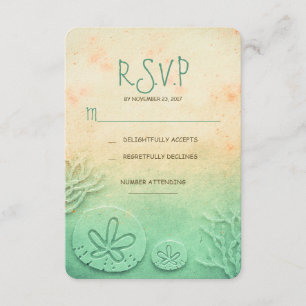 RSVP-kaarten voor strandstrandstrandstrandstralen RSVP Kaartje