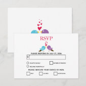 RSVP-kaarten voor Tortelduifjes en harten RSVP Kaartje (Voorkant / Achterkant)