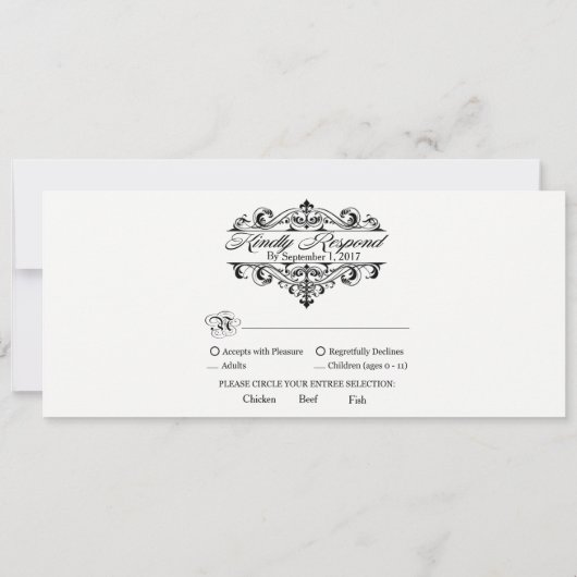 RSVP Kaarten voor Trouwen met Denim Laarzen & Kant (Achterkant)